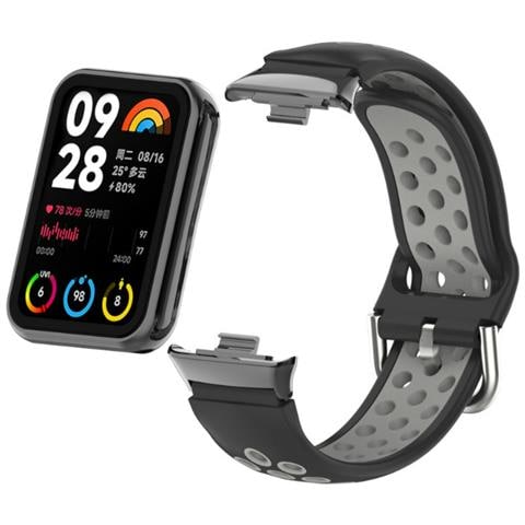 Cinturino In Silicone Per Xiaomi Mi Band 9/8 Pro (18mm) Black+grey - Foto 1