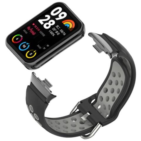 Cinturino In Silicone Per Xiaomi Mi Band 9/8 Pro (18mm) Black+grey - Foto 2