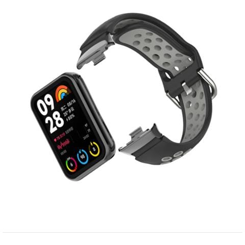 Cinturino In Silicone Per Xiaomi Mi Band 9/8 Pro (18mm) Black+grey - Foto 3