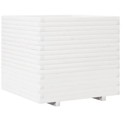 Fioriera da Giardino Bianca 80x80x72 cm Legno Massello di Pino - Foto 1