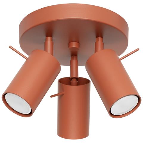 Lampada Da Soffitto Ring 3p Rosso Ocra Sl. 1509 - Moderno Lampada Da Soffitto Ocra Rossa 18.5x19.5x19.5 Cm - Foto 1