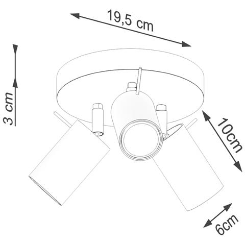 Lampada Da Soffitto Ring 3p Rosso Ocra Sl. 1509 - Moderno Lampada Da Soffitto Ocra Rossa 18.5x19.5x19.5 Cm - Foto 2