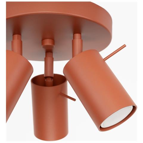 Lampada Da Soffitto Ring 3p Rosso Ocra Sl. 1509 - Moderno Lampada Da Soffitto Ocra Rossa 18.5x19.5x19.5 Cm - Foto 8