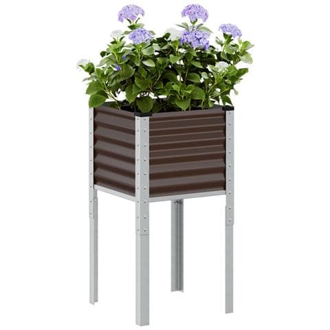 Fioriera da Giardino Marrone 45x45x88 cm in Acciaio - Foto 2