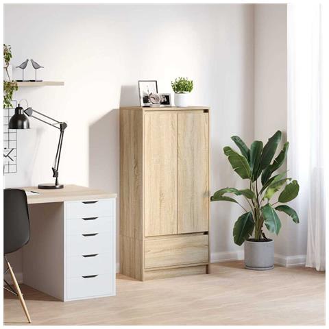 Armadio con Cassetto Rovere Sonoma 55,5x34x119,5 cm Truciolato - Foto 1