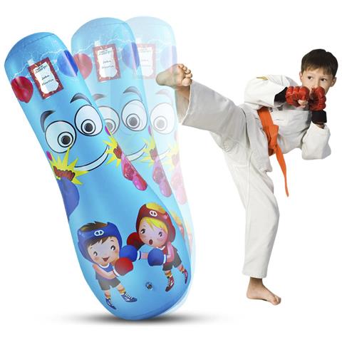 Punching Ball Gonfiabile, Pratica Karate, Boxe. 125 Cm. 45x25x125cm. Colore Blu - Foto 5