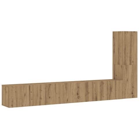 Mobili Tv A Parete 3 Pz Rovere Artigianale In Legno Multistrato - Foto 2