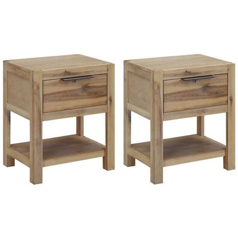 Comodini Con Cassetti 2 Pz 40x30x48 Cm Legno Massello Di Acacia - Foto 2