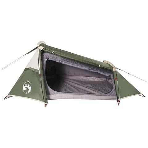 Tenda da Campeggio a Tunnel per 2 Persone Verde Impermeabile - Foto 1