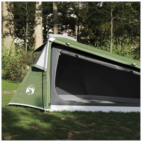 Tenda da Campeggio a Tunnel per 2 Persone Verde Impermeabile - Foto 2