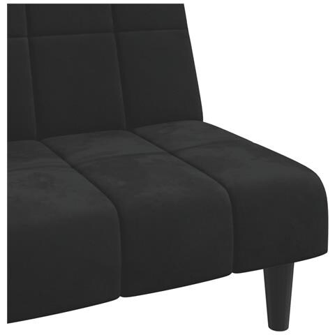 Divano Letto a 2 Posti Nero in Velluto - Foto 9