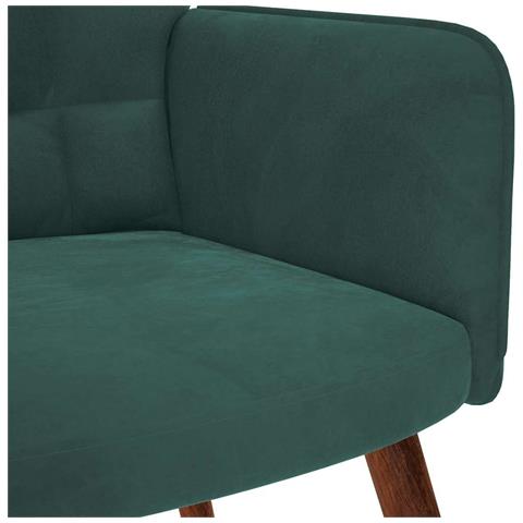 Poltrona Relax con Poggiapiedi Verde Scuro in Velluto - Foto 9