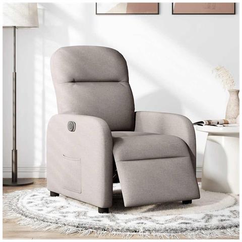 Poltrona Elettrica Reclinabile Tortora in Tessuto - Foto 2