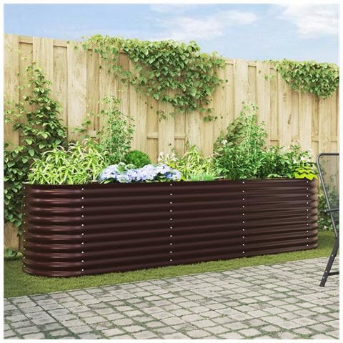 lettiera da giardino marrone 320x80x81 cm in acciaio zincato - Foto 2