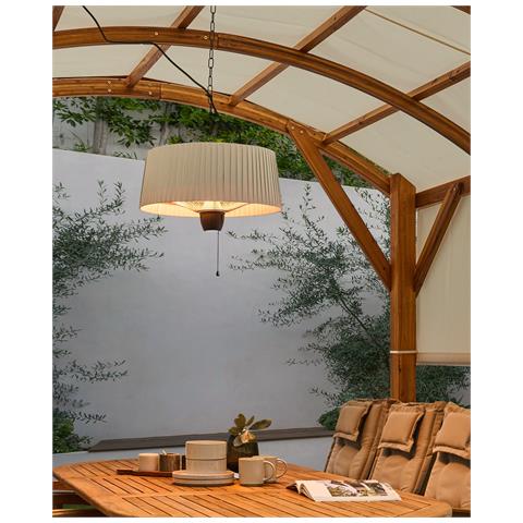 Riscaldatore A Infrarossi Da Patio Sospeso Ascea 1500 W Grigio Chiaro - Foto 1