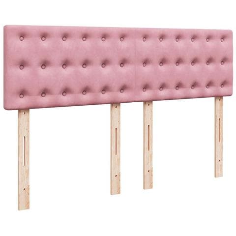Struttura Letto Pouf con Materasso Rosa 140x200 cm in Velluto - Foto 9