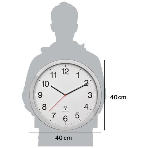 60.3545.02 orologio da parete e da tavolo Orologio analogico Rotondo Alluminio, Bianco - Foto 2