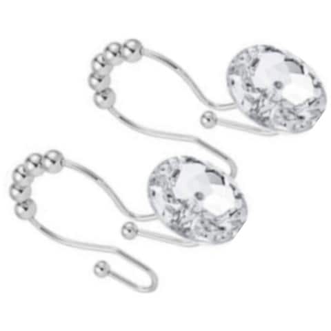 12 Ganci Per Tenda Da Doccia, Ganci Per Tenda Da Bagno In Cristallo Acrilico Con Diamante - Foto 3