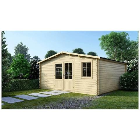 Casetta Da Giardino In Legno - 25.00m2 - 5.00x5.00m - 28mm - Colore: Naturale - Foto 1