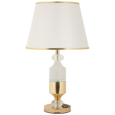 Lampada Da Tavolo Mf905 - Bianco - Tessuto - 30x30x52 Cm - Foto 1