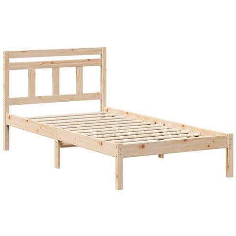 Struttura del letto Marrone Legno di pino massello - Foto 1