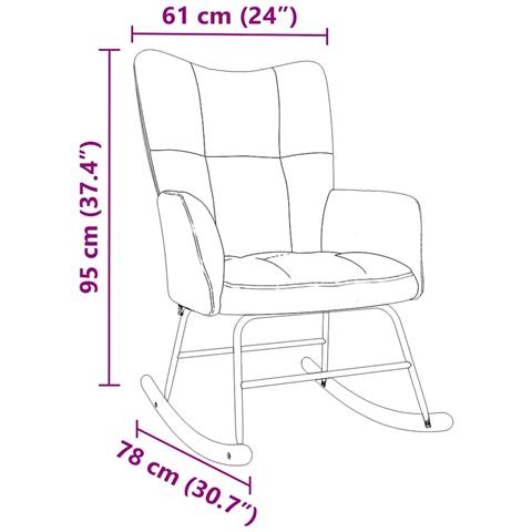 Sedia a Dondolo Marrone in Tessuto - Foto 8