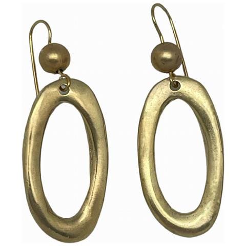 Orecchino Pendente Con Gancio Ovale Placcato Oro - Foto 1