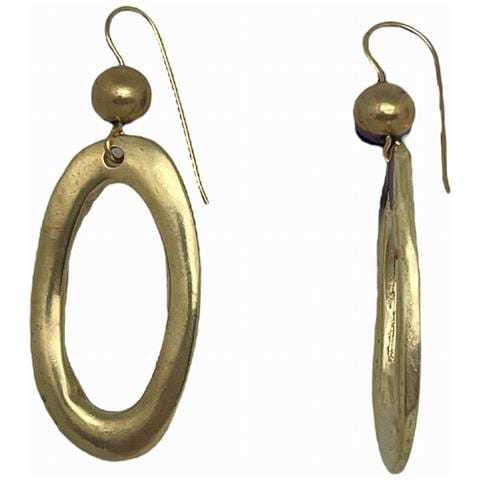 Orecchino Pendente Con Gancio Ovale Placcato Oro - Foto 2