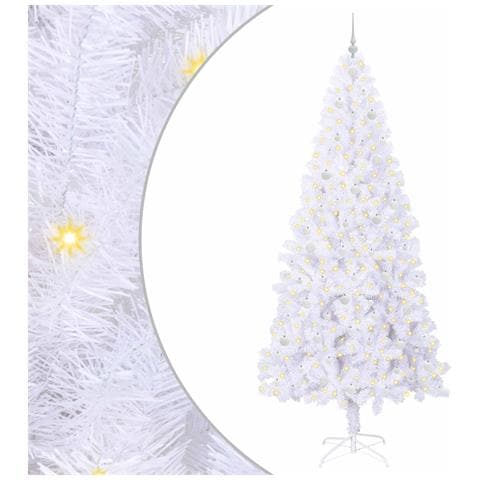 Albero di Natale artificiale Bianco 240 cm PVC e Acciaio - Foto 1