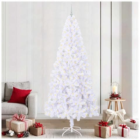 Albero di Natale artificiale Bianco 240 cm PVC e Acciaio - Foto 2
