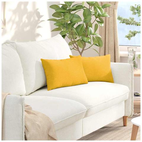 Cuscini da Divano 2 pcs Giallo Chiaro 50 x 30 cm - Foto 2