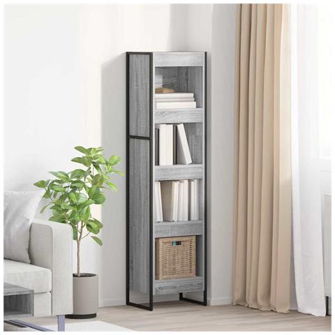 Armadio per Libri Grigio Sonoma 80 x 30 x 155 cm - Foto 2