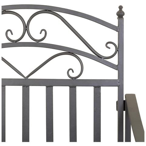 Sedia A Dondolo In Ferro Battuto Grigio 55x45x91h Cm - Foto 7