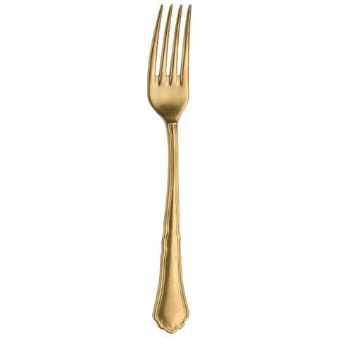 Settecento oro finitura satinata Set 24 posate acciaio inox 18/10 - Servizio per 6 Persone - forchetta, coltello, cucchiaio e cucchiaino - Design elegante e vintage - Foto 2
