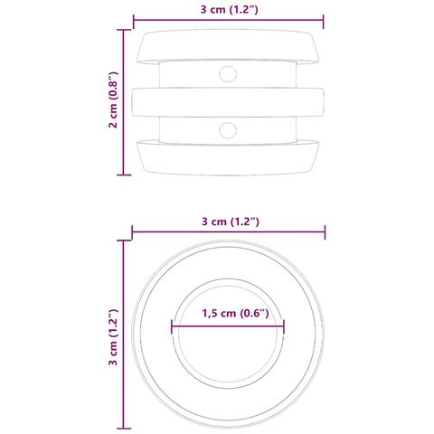 Paracolpi per tavolo da calcio balilla 16 pcs Nero 3 x 3 x 2 cm - Foto 5