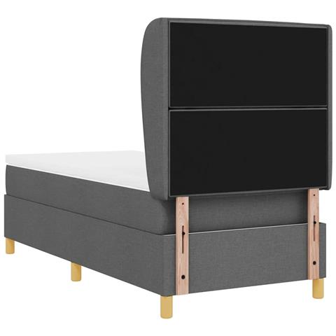 Letto con molle e materasso Grigio Scuro 90x190 cm Tessuto - Foto 9