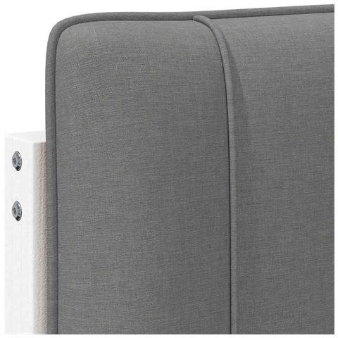 Testiera imbottita Bianco e grigio chiaro 75 cm Pino massello - Foto 9