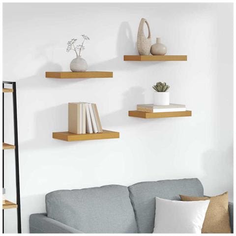 Scaffale da parete 4 pcs Beige 40 x 23,5 x 4 cm - Foto 2