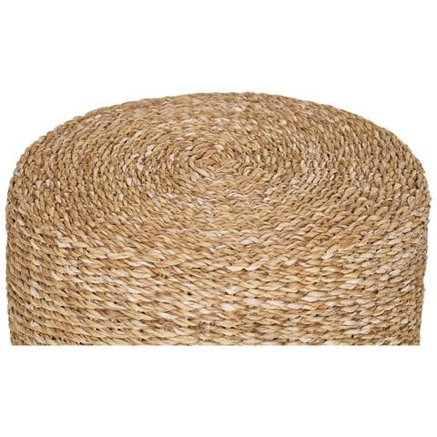 Pouf Rivera In Seagrass E Cotone Naturale — Ø40×40 Cm - Foto 2