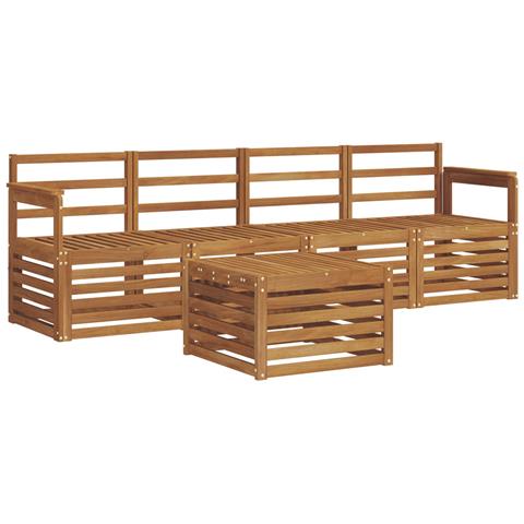 Set divani 5 pcs Naturale Legno di Acacia Massello - Foto 1
