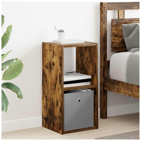 Comodino Rovere fumé 30,5 x 27 x 59,5 cm Legno multistrato - Foto 2