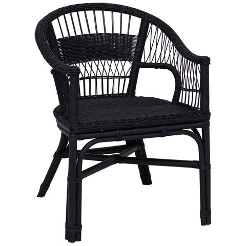 Sedia Impilabile Nero 60 x 60 x 81 cm Rattan - Foto 1