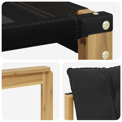 Set di divani da esterno con cuscino 6 pcs Bianco e Nero - Foto 9