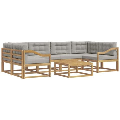 Set di divani da esterno 5 pcs Bianco e Grigio Chiaro - Foto 1