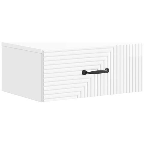 Mobiletto da notte a muro Bianco Lucido 49 x 34,5 x 20 cm - Foto 1
