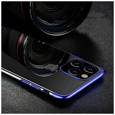 Trasparente Custodia In Tpu Galvanizzato Per Iphone 13 Pro, Colore Blu. - Foto 2