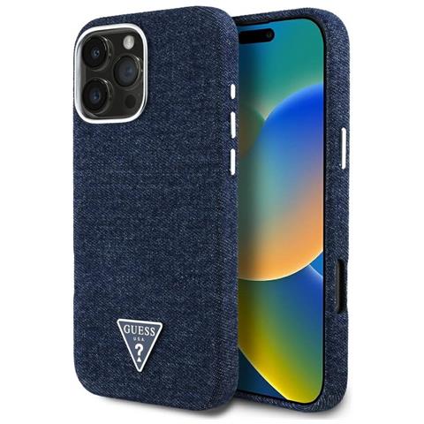 Custodia Guess Blu Per Iphone 16 Pro Con Logo - Foto 1