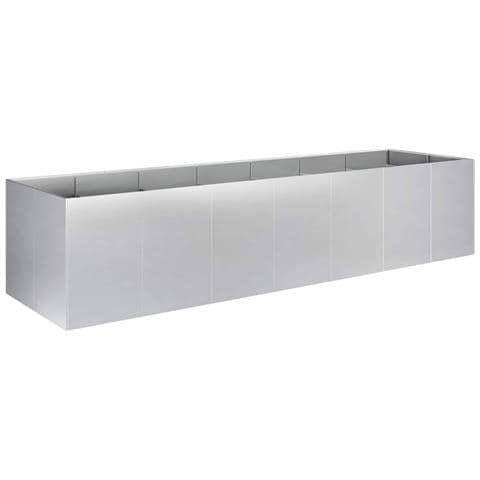 Vaso da giardino Argento 280 x 80 x 60 cm Acciaio zincato - Foto 1