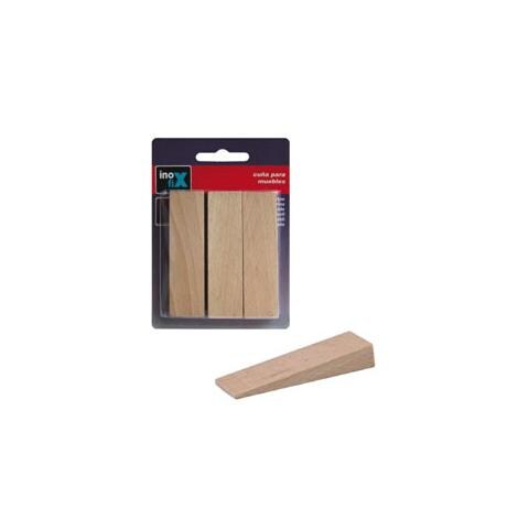 Confezione da 3 Fermaporte a Cuneo in Legno da 73mm - Foto 1