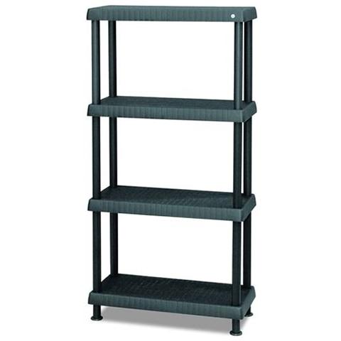 Scaffale in Polipropilene 5 Ripiani 90X40X170H cm colore Nero - Foto 2